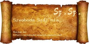 Szvoboda Szénia névjegykártya